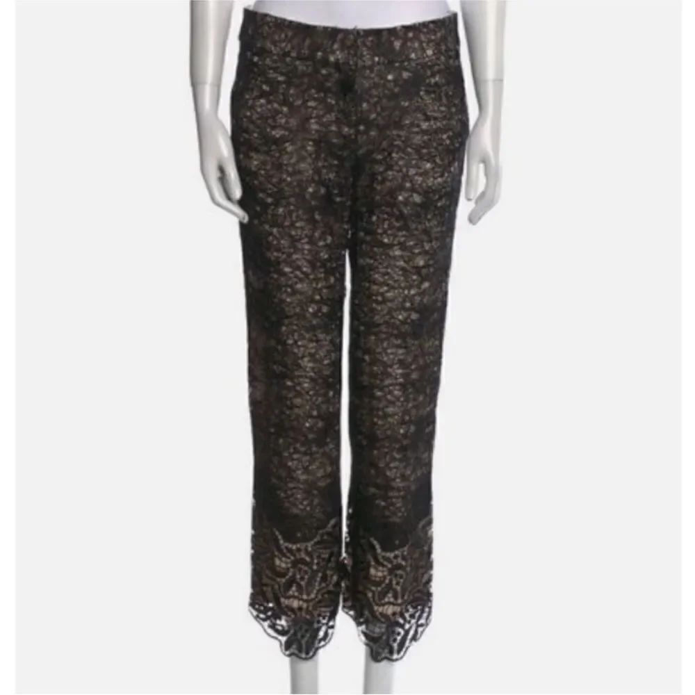 Alexis Black Lace Cropped Pants, S